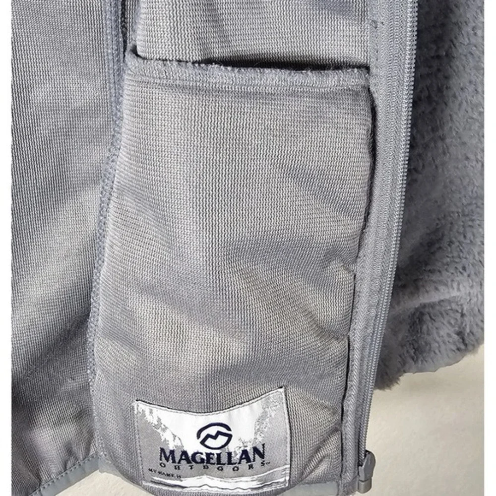 Magellan Girls Sherpa‎ Full Zip Gray Jacket Youth Medium 8-10